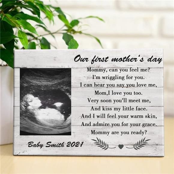 Custom Baby Sonogram Picture Frame, Keepsake Baby Ultrasound Frame, Wood - Picture 3 of 3